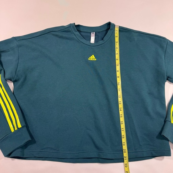Adidas Aero ready Crop Sweatshirt Neon Stripe - Picture 8 of 8